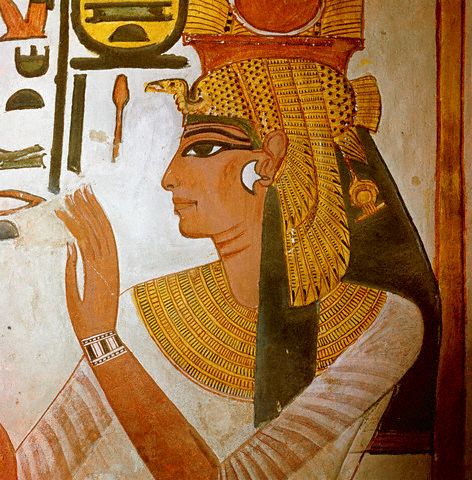 Detail of Mural Painting of Queen Nefertari in her Tomb in the Valley of the Queens